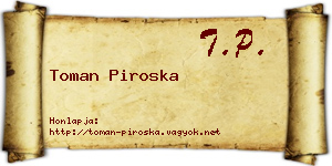 Toman Piroska névjegykártya