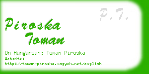 piroska toman business card